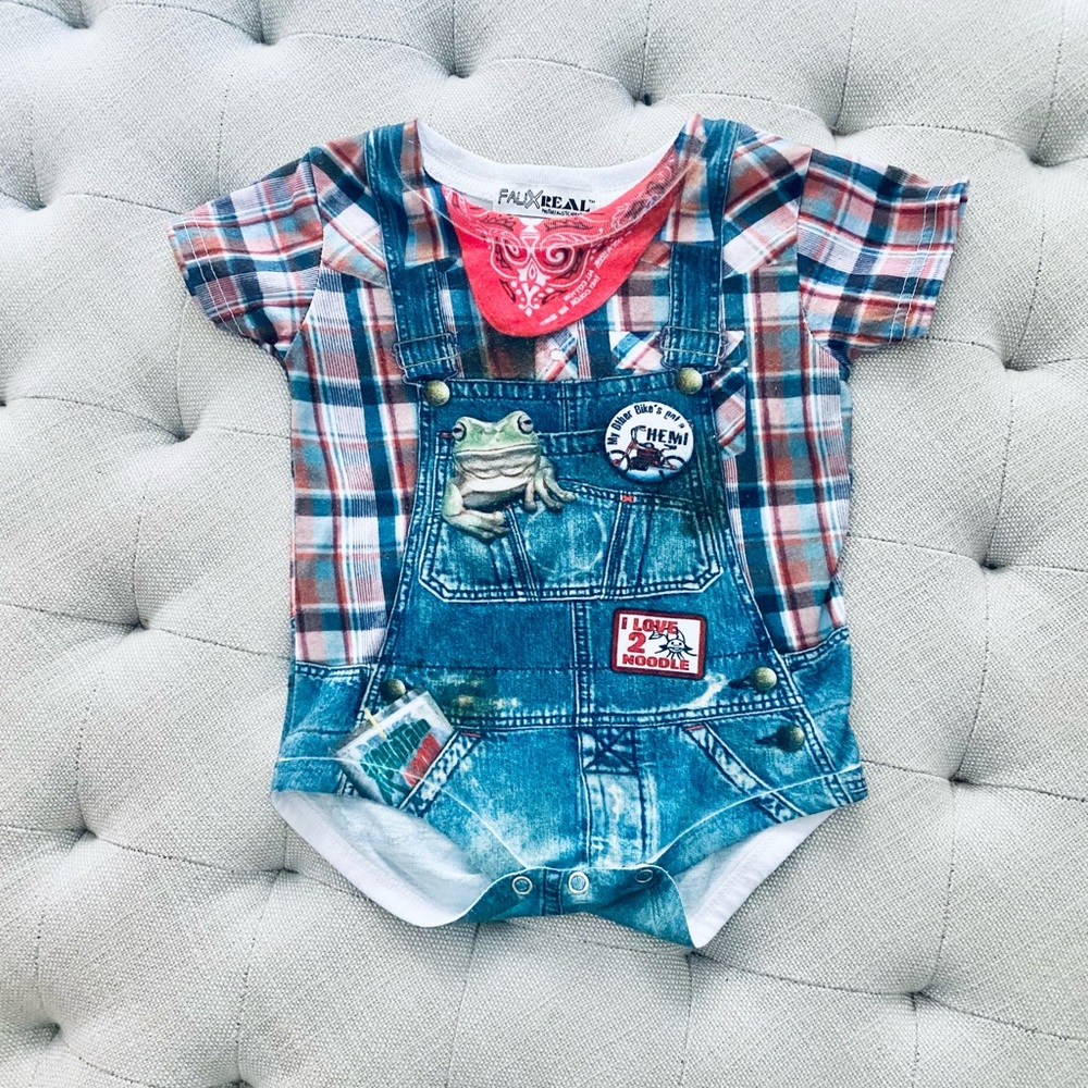 Faux Real 6m onesie